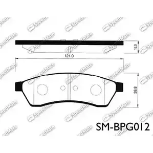 Тормозные колодки, дисковые, комплект SPEEDMATE SM-BPG012 1233467000 J7EZ UA7 7ZLY4ON изображение 0