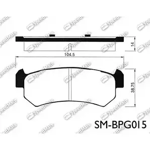 Тормозные колодки, дисковые, комплект SPEEDMATE 5V HV0SD SM-BPG015 7V46ZT8 1233467030 изображение 0