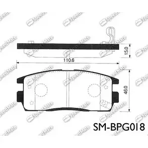 Тормозные колодки, дисковые, комплект SPEEDMATE LE3TP 4 1233467052 7F846WV SM-BPG018 изображение 0