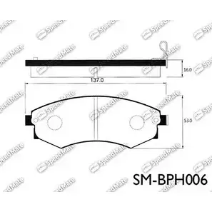 Тормозные колодки, дисковые, комплект SPEEDMATE 893X VV SM-BPH006 1233467232 D8SG5O7