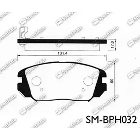 Тормозные колодки, дисковые, комплект SPEEDMATE 0 ADU4L 1233467596 SM-BPH032 Z1KCE изображение 0
