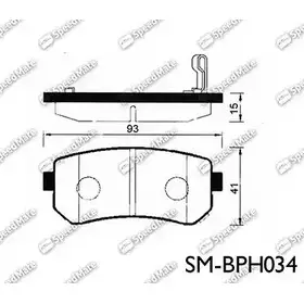 Тормозные колодки, дисковые, комплект SPEEDMATE SM-BPH034 8K6ZXFC WXQ LU 1233467612