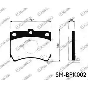 Тормозные колодки, дисковые, комплект SPEEDMATE 9HVL8P SM-BPK002 1233468004 7DDW 9