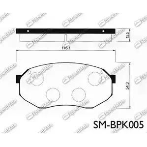 Тормозные колодки, дисковые, комплект SPEEDMATE 1PQOZ9 1233468040 KJ9PP V SM-BPK005
