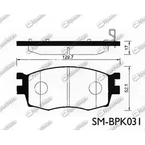 Тормозные колодки, дисковые, комплект SPEEDMATE SM-BPK031 SXM Z0C5 WQS3BB 1233468228