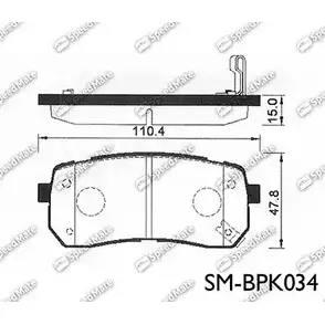 Тормозные колодки, дисковые, комплект SPEEDMATE SM-BPK034 7EI J4 1233468248 7B3XK изображение 0