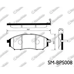 Тормозные колодки, дисковые, комплект SPEEDMATE 1233468444 SM-BPS008 9FYU UTN MQY1II