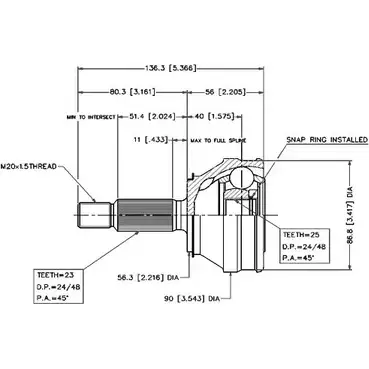 Шрус граната VEMA 5C86 W R44NT 1263753357 18244