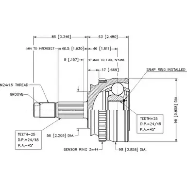 Шрус граната VEMA Z6CE37 1263753657 18258 YPV N2G изображение 0