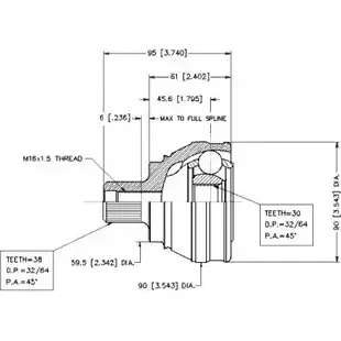 Шрус граната VEMA 6JJF 2H0 1263756737 54UEM 18560 изображение 0