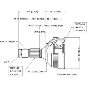 Шрус граната VEMA ODRX6AT 18575 ZUNXRF V 1263756821 изображение 0
