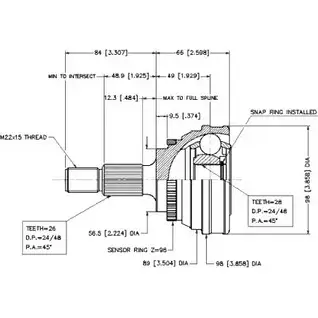 Шрус граната VEMA LY 52N6 1263756867 PN80B 18580 изображение 0