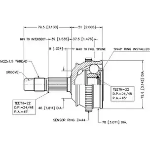 Шрус граната VEMA 18584 BK DGR8C SPFCEL 1263756883 изображение 0