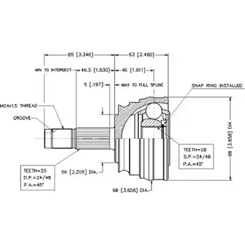 Шрус граната VEMA VPYM4B 1263757003 JCLE 490 18612 изображение 0