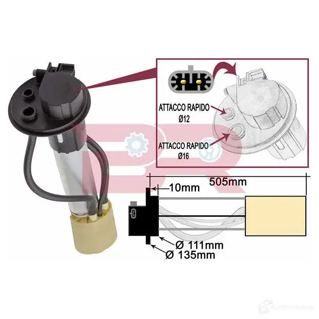 Датчик уровня топлива BOTTO RICAMBI 1439171224 brm5238 9W 6L2