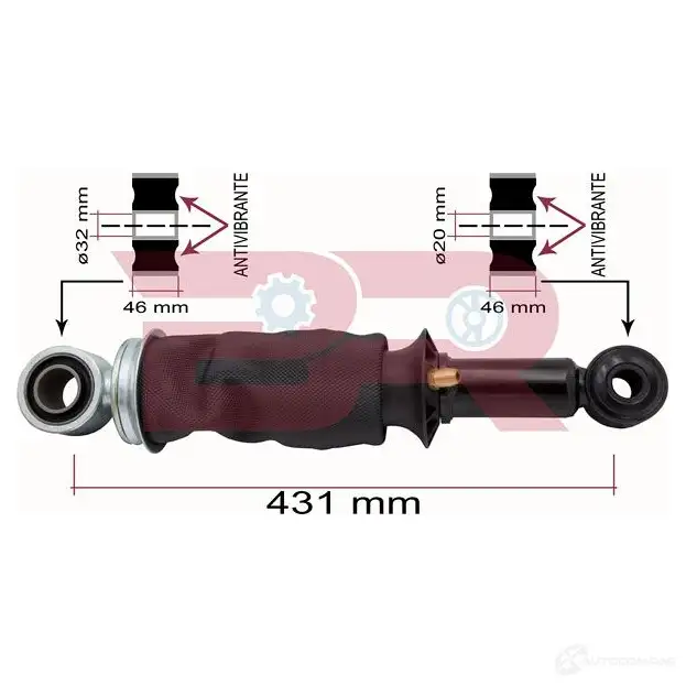 Амортизатор подвески кабины BOTTO RICAMBI brca7351 1439240924 K IW869