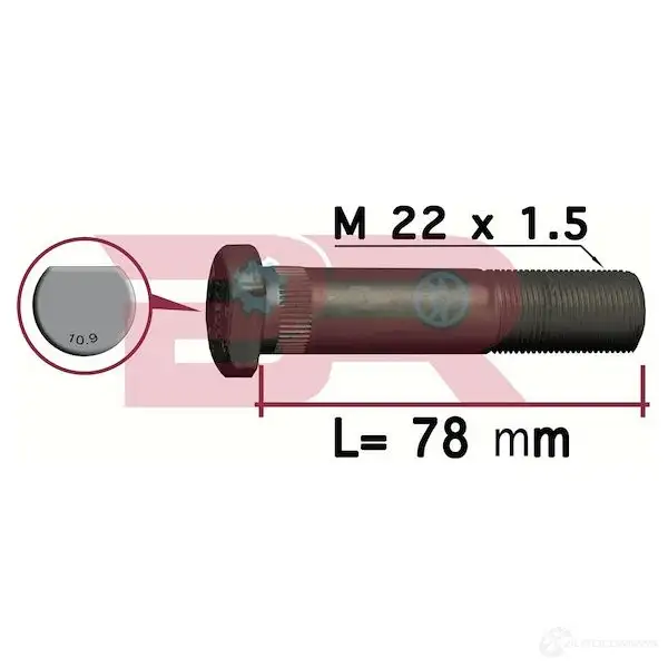 Шпилька колеса BOTTO RICAMBI 1439576846 QK7E OQ brd7448