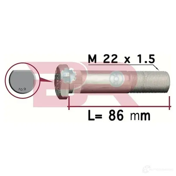 Шпилька колеса BOTTO RICAMBI TE6B O7C brd8580 1439576848 изображение 0
