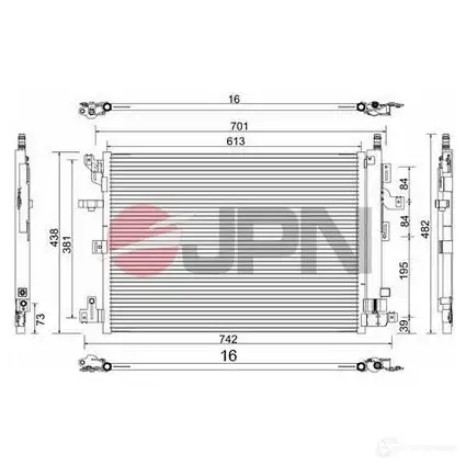 Радиатор кондиционера JPN 60c9148jpn B3J86 TR 1437985271