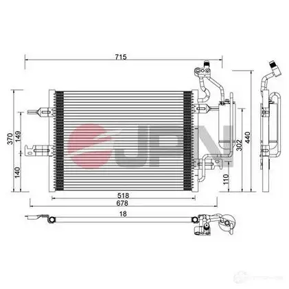 Радиатор кондиционера JPN 60c9121jpn UA9 LAM 1437985250