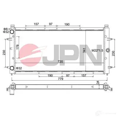 Радиатор охлаждения двигателя JPN 1437984721 S G9P8 60c9054jpn изображение 0