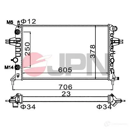 Радиатор охлаждения двигателя JPN BXPS R8 1437984754 60c9028jpn изображение 0