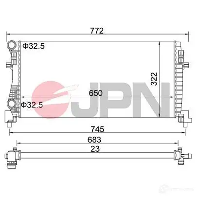 Радиатор охлаждения двигателя JPN 1437984763 JHH EBL 60c9070jpn изображение 0