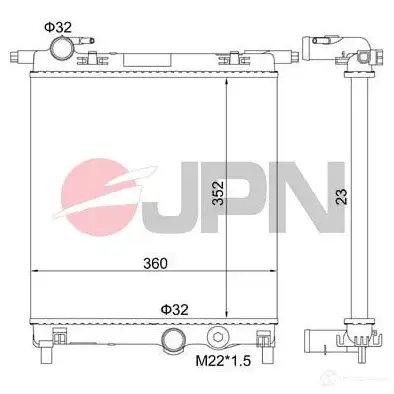 Радиатор охлаждения двигателя JPN 1437984274 60c9067jpn TSX 1RL