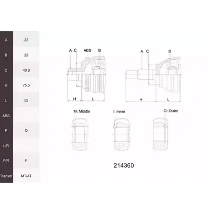 Шрус граната ACEMARK 62L18FR 4 LAM6 214360 1265297245 изображение 0