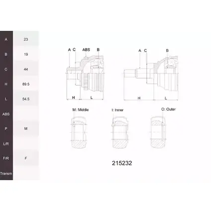 Шрус граната ACEMARK 215232 C7L8X 6URGH 3S 1265302553 изображение 0