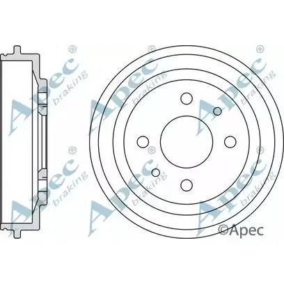 Тормозной барабан APEC BRAKING 1265425775 BP8 T0 DRM9113 0TTPVMH