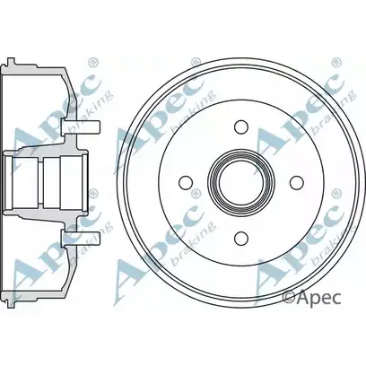 Тормозной барабан APEC BRAKING 1265426165 1P4EUR DRM9152 QEGUE HI изображение 0