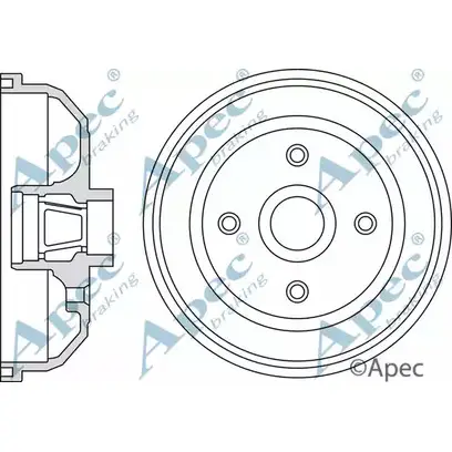 Тормозной барабан APEC BRAKING DRM9159 U 7HJ01 K02I7YB 1265426205 изображение 0