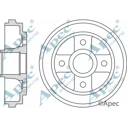Тормозной барабан APEC BRAKING 1265426755 DRM9937 9VIO2WD X Q1FEN
