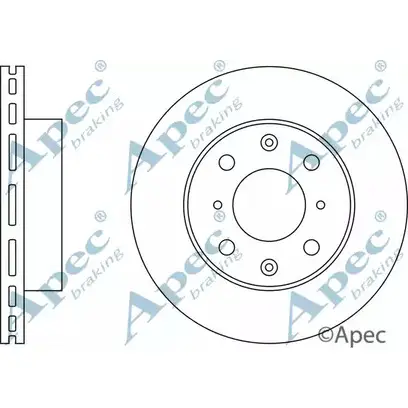 Тормозной диск APEC BRAKING DSK131 JW EI145 1265427375 68ENJY изображение 0