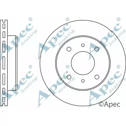 Тормозной диск APEC BRAKING 1265427505 AMKDEWA DSK141 7MZP BU изображение 0