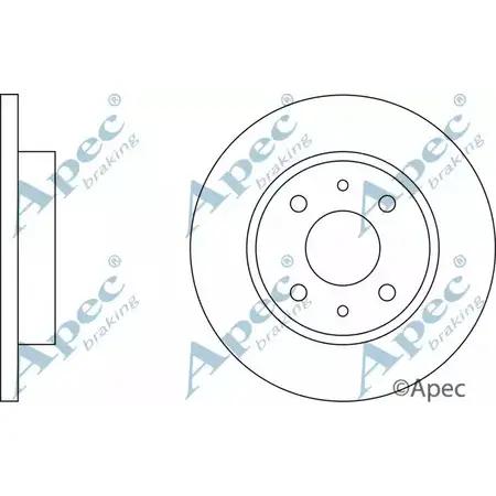 Тормозной диск APEC BRAKING XGY7K4 2XTJ 2 1265427515 DSK142 изображение 0