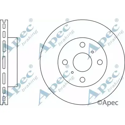 Тормозной диск APEC BRAKING 1265427523 DSK144 F 1ADWCW Z1GX7U изображение 0