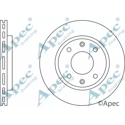 Тормозной диск APEC BRAKING W7M9Y 1265427649 U IIEJW DSK151 изображение 0