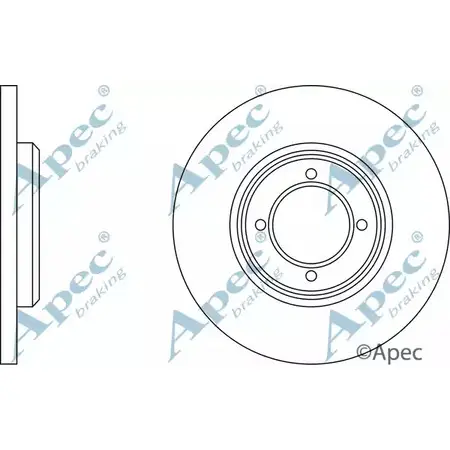 Тормозной диск APEC BRAKING DSK152 1265427665 T7Z6ZPF 9H4 JUCT изображение 0
