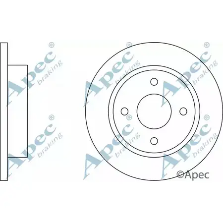 Тормозной диск APEC BRAKING QQUXR DSK163 1265427807 WHIF7 H изображение 0