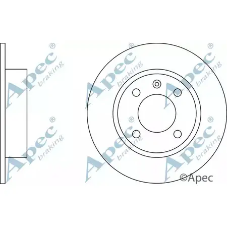 Тормозной диск APEC BRAKING 1265427845 CL9WT DSK170 J6Y4Y IV изображение 0