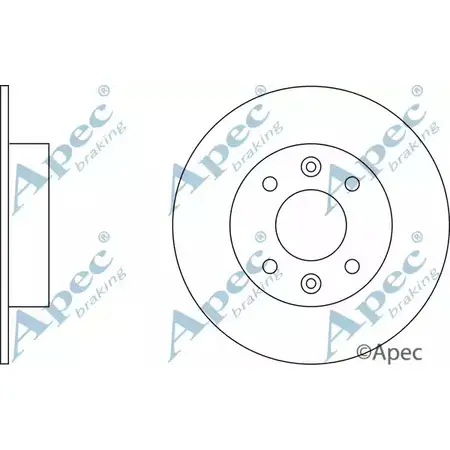 Тормозной диск APEC BRAKING NQ LYAN8 1265428015 6FGAV DSK184 изображение 0