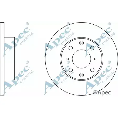Тормозной диск APEC BRAKING 1265428087 WZW5S J N32V DSK194 изображение 0