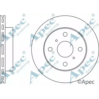 Тормозной диск APEC BRAKING DSK195 VCHN 8E DYHB0I 1265428095 изображение 0