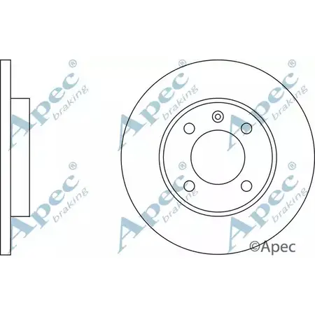 Тормозной диск APEC BRAKING 021LW 54OP 6 1265428103 DSK197 изображение 0
