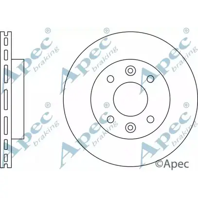 Тормозной диск APEC BRAKING 1265428145 I1G43B 3 760VGOO DSK199 изображение 0