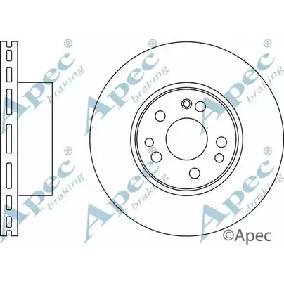 Тормозной диск APEC BRAKING MD4 H2C 1265428181 KT9T7P DSK2000 изображение 0