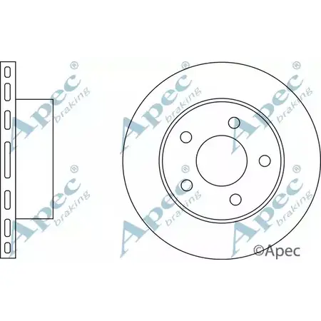 Тормозной диск APEC BRAKING 1265428345 F 8NOE 9ADWIH DSK2025 изображение 0
