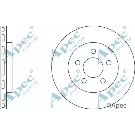 Тормозной диск APEC BRAKING DSK2037 19IFF 1265428481 B POIR изображение 0